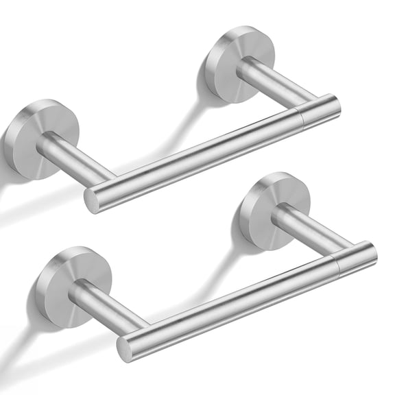 HITSLAM Toilet Paper Holder Wall Mount,2Pack Double Post Pivoting Toilet Paper Roll Holder,Brushed Nickel Bathroom Toilet Paper Holder for SUS 304 Stainless Steel
