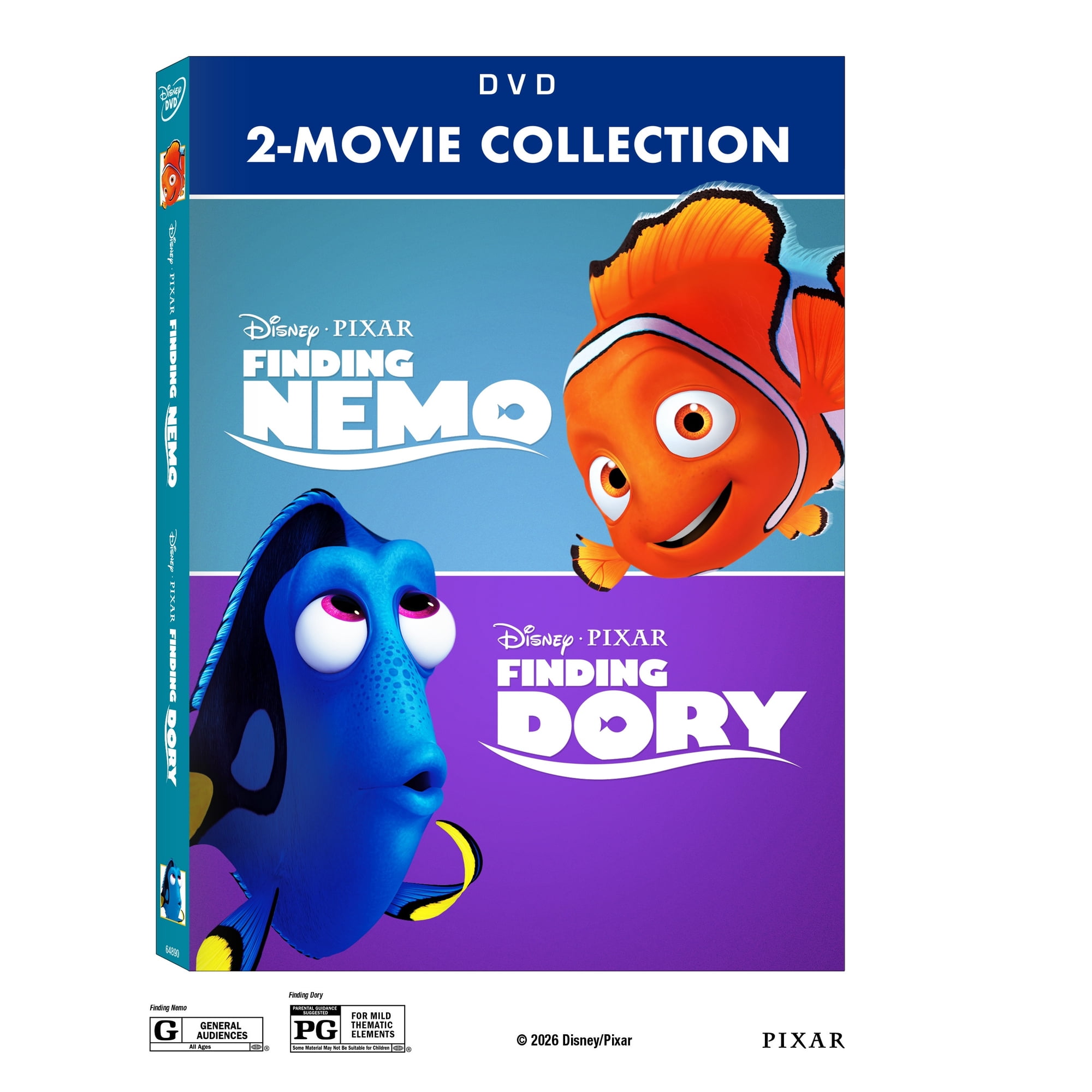 Finding Nemo/Finding Dory 2-Movie Collection (Walmart Exclusive) (DVD) Walt Disney Pictures, Animation