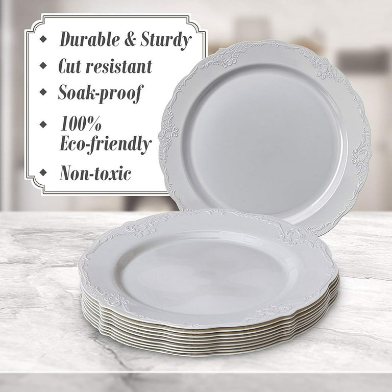 PARTY DISPOSABLE 30 PC DINNERWARE Set 10 Dinner Plates 10