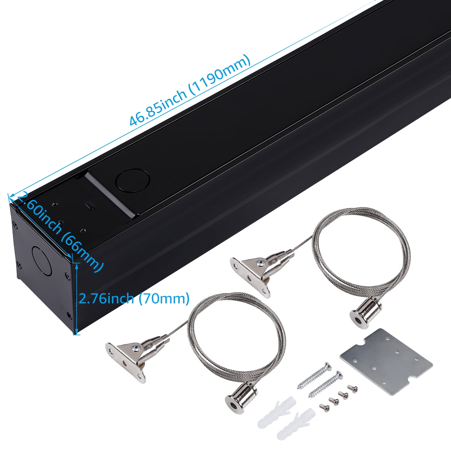 LEONLITE 16 Pack 4ft LED Dimmable Lighting Fixture, LED Linkable Linear Shop Light, Ceiling Light for Garage, Basement, Workshop, 4000K Cool White, Black