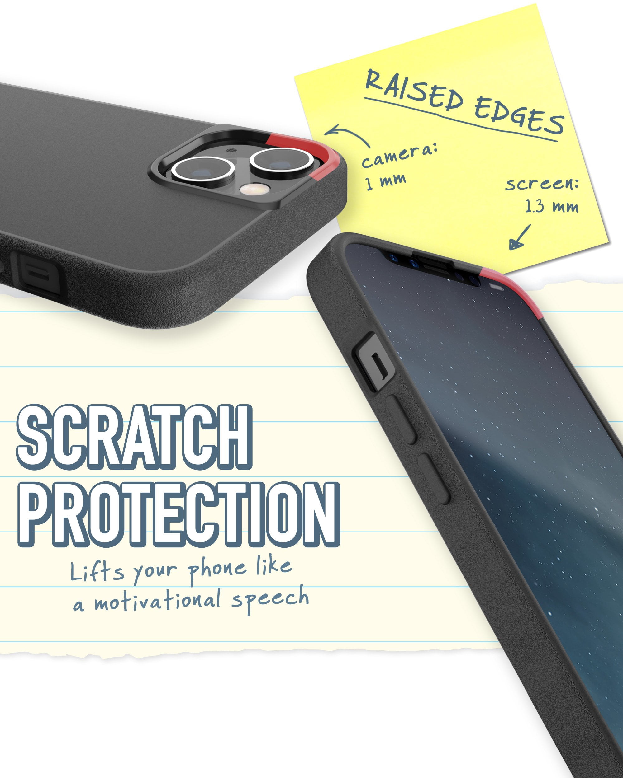 Smartish iPhone 13 Slim Case - Gripmunk Compatible with MagSafe [Lightweight Protective] Thin Grip Cover with Microfiber Lining - Black Tie Affair .Black Tie Affair (MagSafe) iPhone