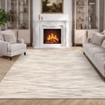 thumbnail image 2 of Garvee 5'x7' Modern Abstract Striped Area Rug Washable Rug, Soft Non Slip Low‑Pile Indoor Carpet for Living Room Bedroom Home Decor, Beige, 2 of 8