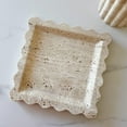 thumbnail image 6 of Handmade Beige Travertine Marble Tray - Scalloped Design for Vanity, Desk, Nightstand, 6 of 6