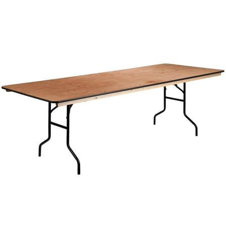 Flash Furniture Fielder 8' Rectangular All-Occasion Wood Folding Event Table, Natural/Black