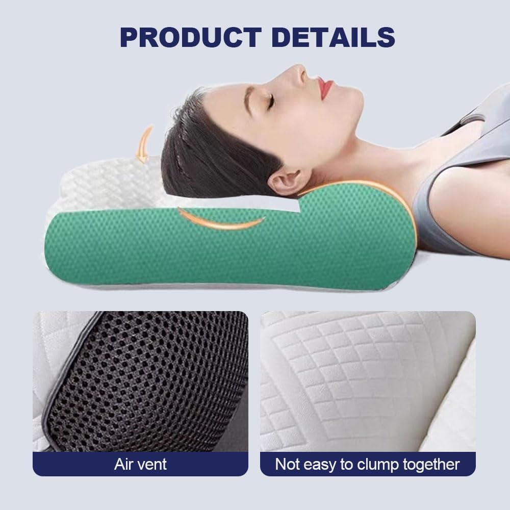 2025 New Ergonomic Goose Down & Memory Foam Cervical Pillow - Neck Pain Relief & Sleep Comfort (#D*2, Large)