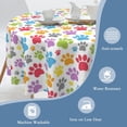 thumbnail image 4 of Paws Print Round Tablecloth 60" Diameter for Indoor and Outdoor,Dog Cat Paw Waterproof Table Cloth Cover Decorative for Party Holiday Dinning Tabletop Home Décor, 4 of 6