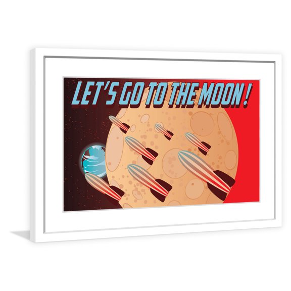 "Let's Go to the Moon!" Framed Painting Print