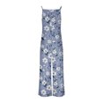 thumbnail image 5 of Olyvenn Women's Summer Boho Casual Jumpsuits Wide Leg Overalls Floral Print Baggy Rompers with Pocket Jeans Jumpsuit Sky Blue 6, 5 of 6