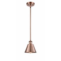 516-1S-AC-M8 Innovations Lighting Smithfield - 1 Light Stem Hung Mini Pendant In Industrial Style-7.5 Inches Tall and 7 Inches Wide-Antique Copper