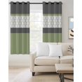 thumbnail image 2 of Sage Green Morocco Blackout Curtains, Light Blocking Print Window Curtains, Modern Stitching Geometric Striped Grey Thermal Insulated Window Drapes for Living Room 2 Panels, 55"W x 39"L, 2 of 9