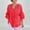 Red, variant on CheerKidz Women's Casual Cotton-Linen 3/4 Sleeve Cardigan Multi-Color Summer Cover-Up,Loose Fits Tunic Blouse for Layering,Vacation Wear(Green,XL)