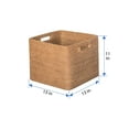 thumbnail image 4 of Kouboo Loma Decorative Square Rattan Storage Basket with Handles, Coastal Inspired Handwoven Rattan Basket for Home Organization & Décor, Honey Brown, 4 of 7