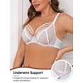 thumbnail image 3 of Aivtalk Underwire Bras for Women Unlined Minimizer Full Coverage Plus Size Breathable Mesh Push Up Lifting Bra White 36/80D, 3 of 6