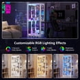 thumbnail image 3 of VKCC 65" LED Display Cabinet with Glass Door, Modern Lighted Curio Cabinet with Adjustable Shelves for Living Room Storage, White, 3 of 12