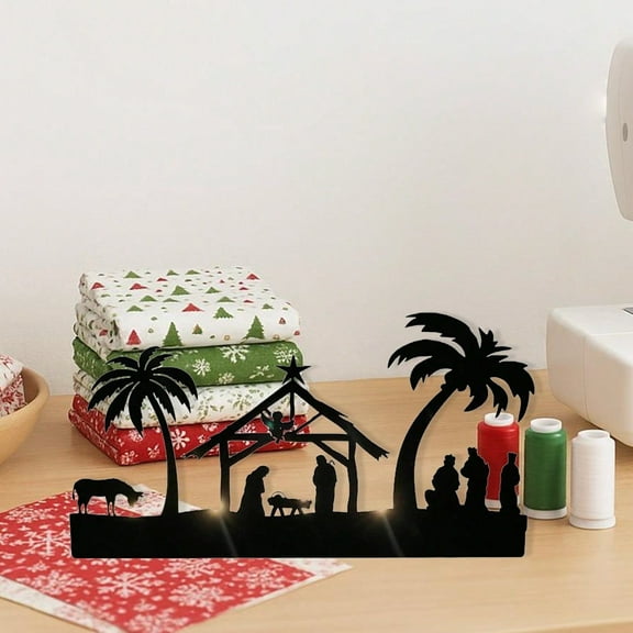 Holiday Nativity Candle Holders, Metal Nativity Scene Set With Advent Candle Holder, Rustic Christmas Decor - Jesus Manger Scene Christmas Candlesticks For Christmas Party & Home Decor