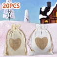 thumbnail image 3 of MTFun 20 Pcs/Set of Wear-Resistant Cotton and Linen Small Cloth Bag White Heart-Shaped Printed Drawstring Bag, 3 of 11