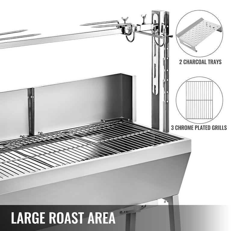 VEVOR 45W Rotisserie Grill Roaster With Backboard, BBQ Small Pig