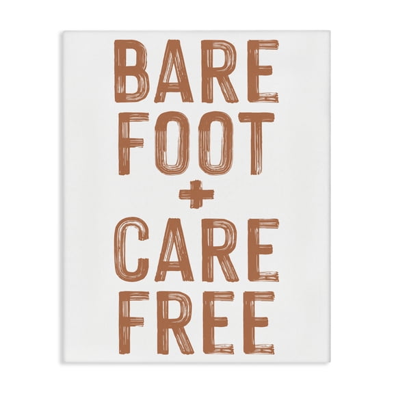 Barefoot Carefree Summer Sentiment Canvas Wall Art, design by Lettered and Lined