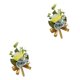 thumbnail image 3 of Minnieouse Flores artificiales de bajo mantenimiento: precio asequible de ramillete de boda Ramillete de boda nupcial azul amarillo azul amarillo 2piezas, 3 of 6