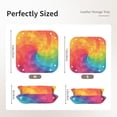 thumbnail image 3 of Multi-Size Leather Tray Four Corners Four Button Design Anti-Scratch Waterproof Convenient Cleaning Convenient Storage Mediumvioletred Tie Dye Background Rainbow Colors_2 Small, 3 of 8