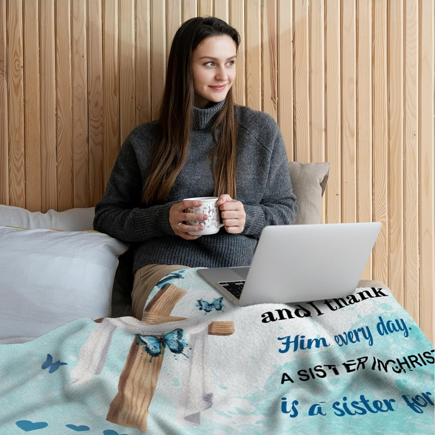 Sisters in Christ Gifts for Women Christian Gifts for Sisters Secret Sister Gift for Women Faith Based Blankets Christian Sister Friends Throw Blanket 50"x60"