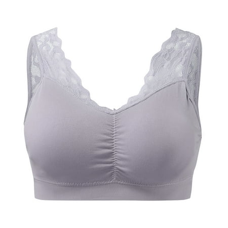

Gyouwnll Women Bra Sexy Bra Top Solid Vest Lace Seamless Breathable Push Up Top Underwe