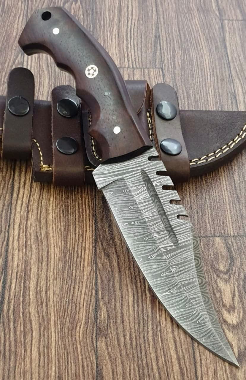 Poshland Custom Handmade DamascusTactical Knife, Steel. 10"