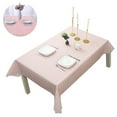 thumbnail image 1 of Nappe à Carreaux Imperméable et Anti-Huile en Pvc, Nappe Carrée, Housses de Table Essuyables (137*137 cm Rose), 1 of 5