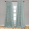 thumbnail image 5 of Ambesonne Ivory and Blue Curtains, Nature Floral Petals, Pair of 28"x84", Ivory Slate Blue, 5 of 5