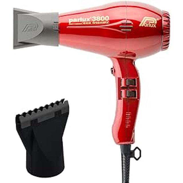 Secadora de Pelo Profesional y Ecológica -Tecnología Iónica y de Cerámica PARLUX 3800 I&C Rojo
