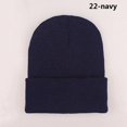 thumbnail image 1 of Beanie Winter for Women Men Boys Girls Crochet Skullies Hat Solid Color Unisex Autumn Knitted Beanies Cap Wild Accessories navy Head 45-60cm, 1 of 6
