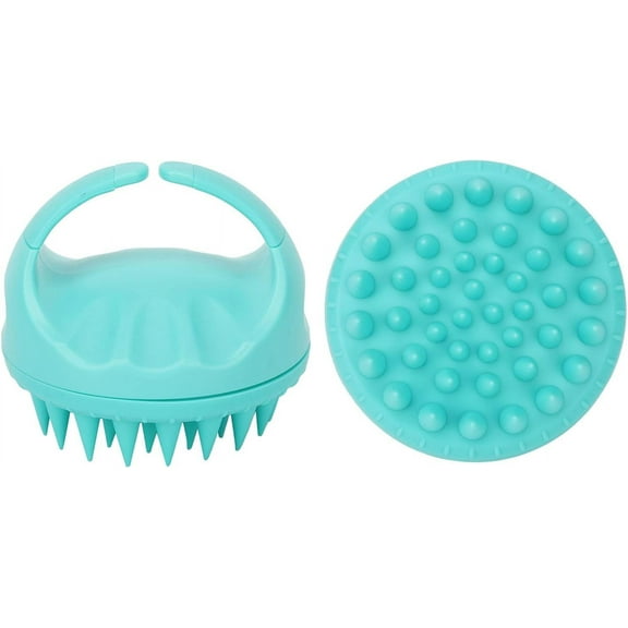 Silicone Scalp Exfoliator, Remove Dandruff Handheld Scalp Scrubber Soft Relax Stress for Curl Hair (Green)