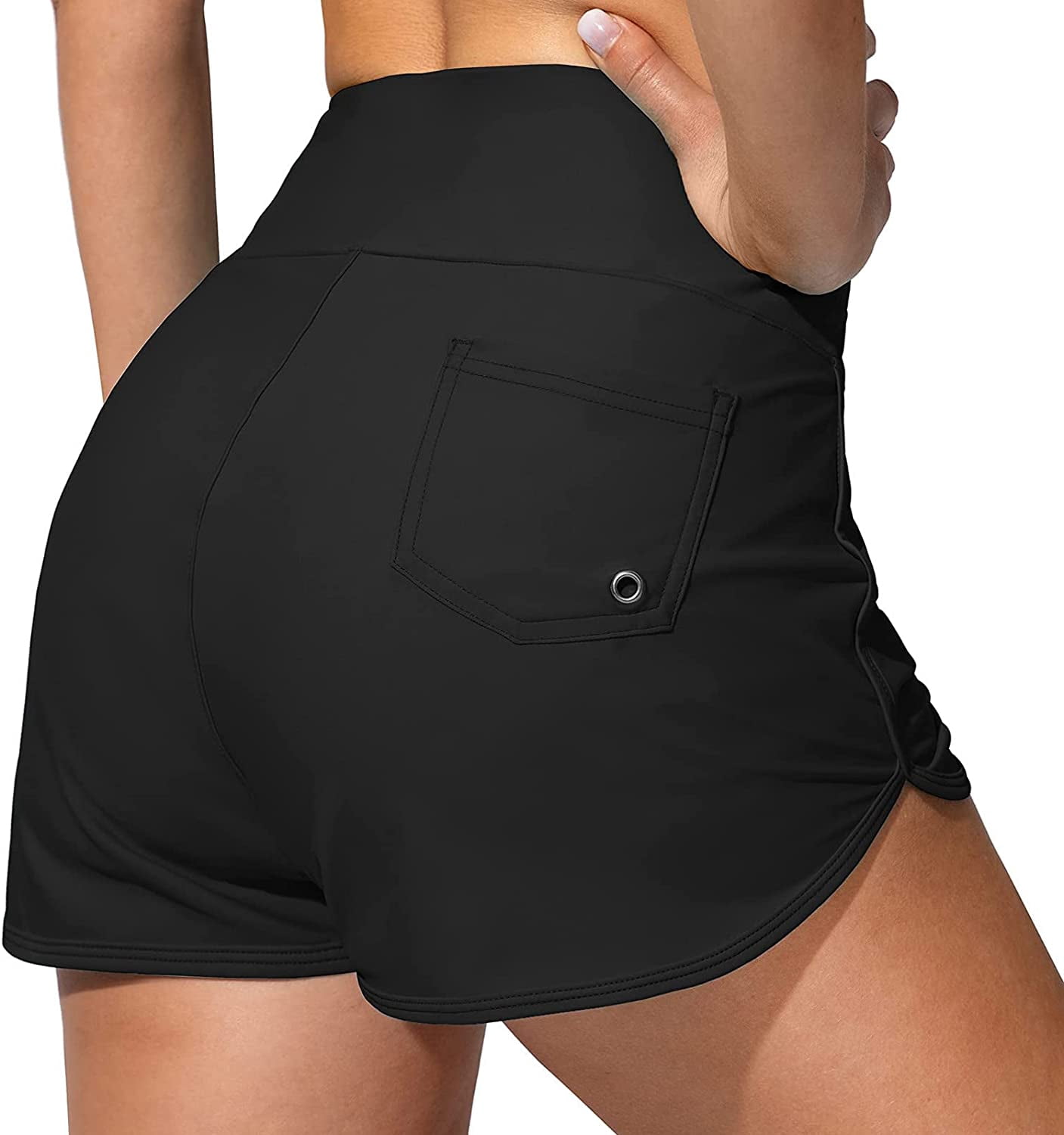 DabuLiu Swim Shorts Women High Wasted Tummy Control Bikini Bottoms