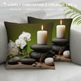 thumbnail image 3 of Chilfamy Candles Stones Flowers Pillow Covers for Couch Sofa Indoor Outdoor Pillow Case High-Quality Aesthetic Decorative 1PC 24x24in, 3 of 5