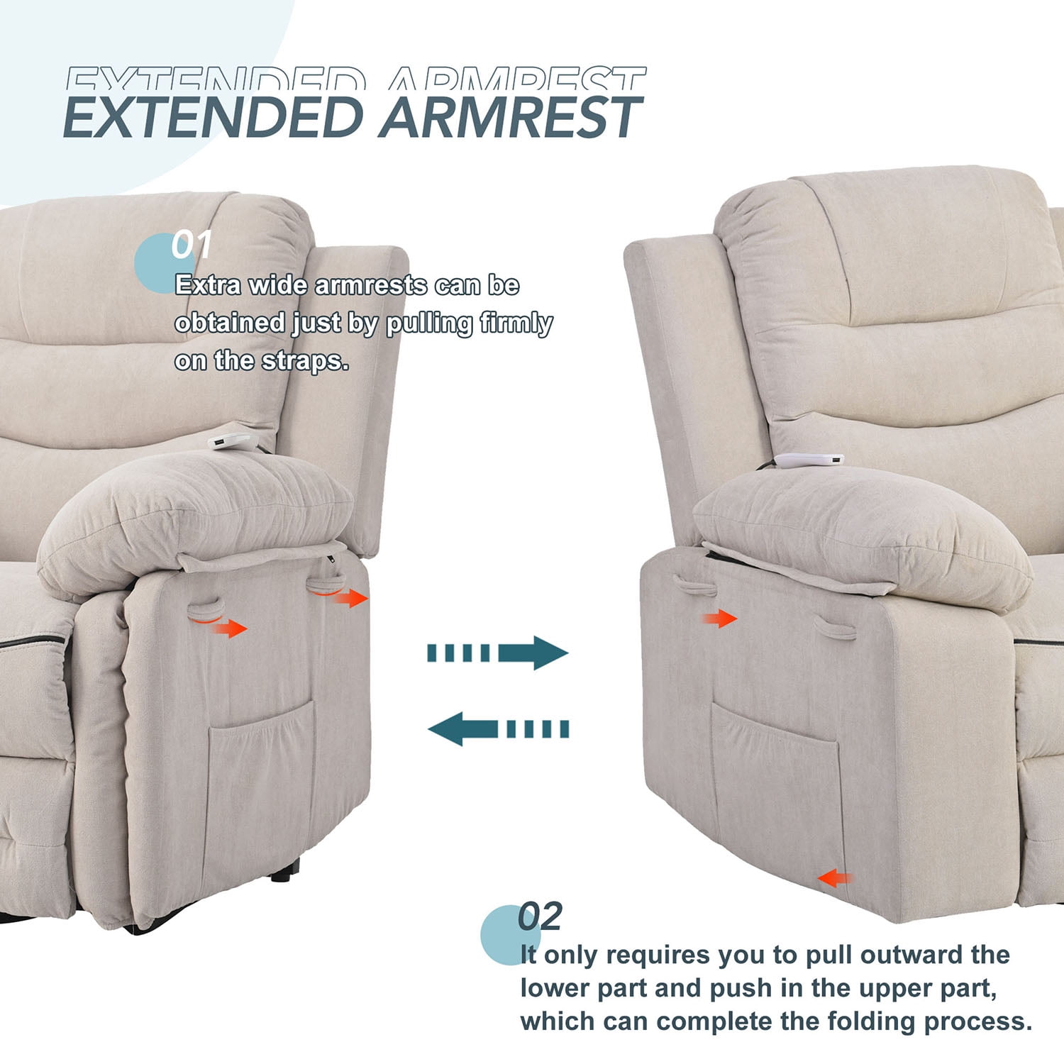 Kepooman Massage Recliner, Power Lift Chair for Elderly with Adjustable Massage and Heating Function, Recliner Chair with Infinite Position and Side Pocket, Beige Kepooman Massage Recliner, Power Lift Chair for Elderly with Adjustable Massage and Heating Function, Recliner Chair with Infinite Position and Side Pocket, Beige