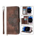 thumbnail image 1 of Flower Embossed Leather Wallet Case Compatible Samsung Galaxy S23 Ultra/s23 Plus/s23 With Wrist Strap, 1 of 5
