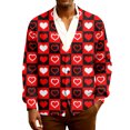 thumbnail image 2 of QHRMKOG Cardigan Sweaters for Men Cute Valentine's Day Heart Cardigans Graphic Loose Fit Long Sleeve V Neck Button Up Cardigan Sweaters Trendy Ribbed Knited Sweaters Red 2XL, 2 of 7