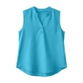 thumbnail image 6 of Aboser Womens Cotton Linen Tank Tops for Summer 2026 Dressy Button V Neck Henley Shirts Breathable Sleeveless Tee Shirt Loose Fit Beach Vacation Clothes, 6 of 8