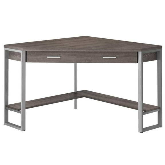 HomeRoots 333554 30 in. Particle Board & Silver Metal Computer Desk