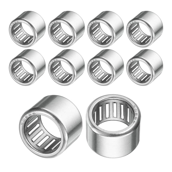 Uxcell 10 Pcs HK1816 Needle Roller Bearings 0.5 x 0.69 x 0.5 Inch, Chrome Steel Bearing