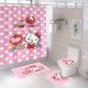thumbnail image 1 of La cortina de ducha del cuarto de baño del gatito del rosa de encargo 3d de la impresión al por mayor de alta calidad fijó 4 pedazos, 1 of 4