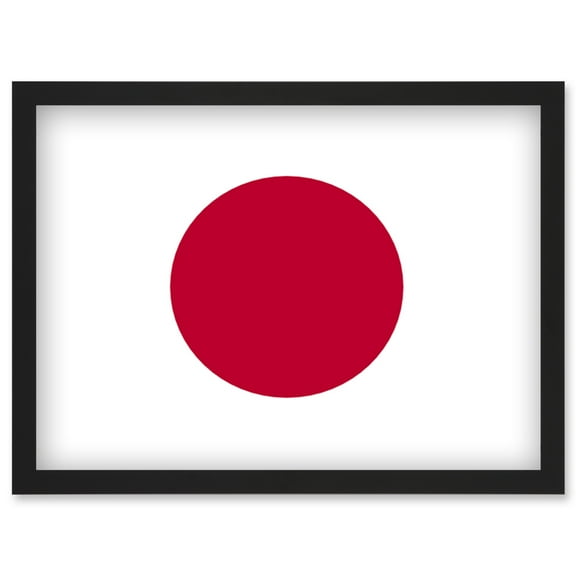 Japan National Flag Patriotic Vexillology World Flags Country Region Poster Artwork Framed Wall Art Print A4