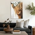 thumbnail image 3 of XUFX Highland Cow Art and Farmhouse Wall Decor - Country Canvas Printing Rustic Bedroom Decor Retro Yak Wall Art Home Artwork Print Used in Bathroom Office Decorate Framed 20x24inch, 3 of 5