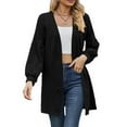 thumbnail image 6 of Frostluinai Cardigan for Women Jacquard Open Front Lightweight Cardigan Long Sleeve Lounge Jacket Solid Color Fall Knit Midi Jackets, 6 of 6