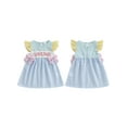 thumbnail image 2 of BemeyourBBs Baby Toddler Girl Summer Dress Embroidery Striped Flying Sleeve Dress, 2 of 9