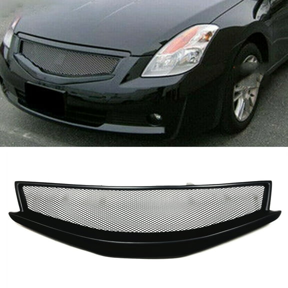 IDENUONA Front Bumper Honeycomb Grille Grill For 2008-2009 Nissan Altima Coupe Fiberglass