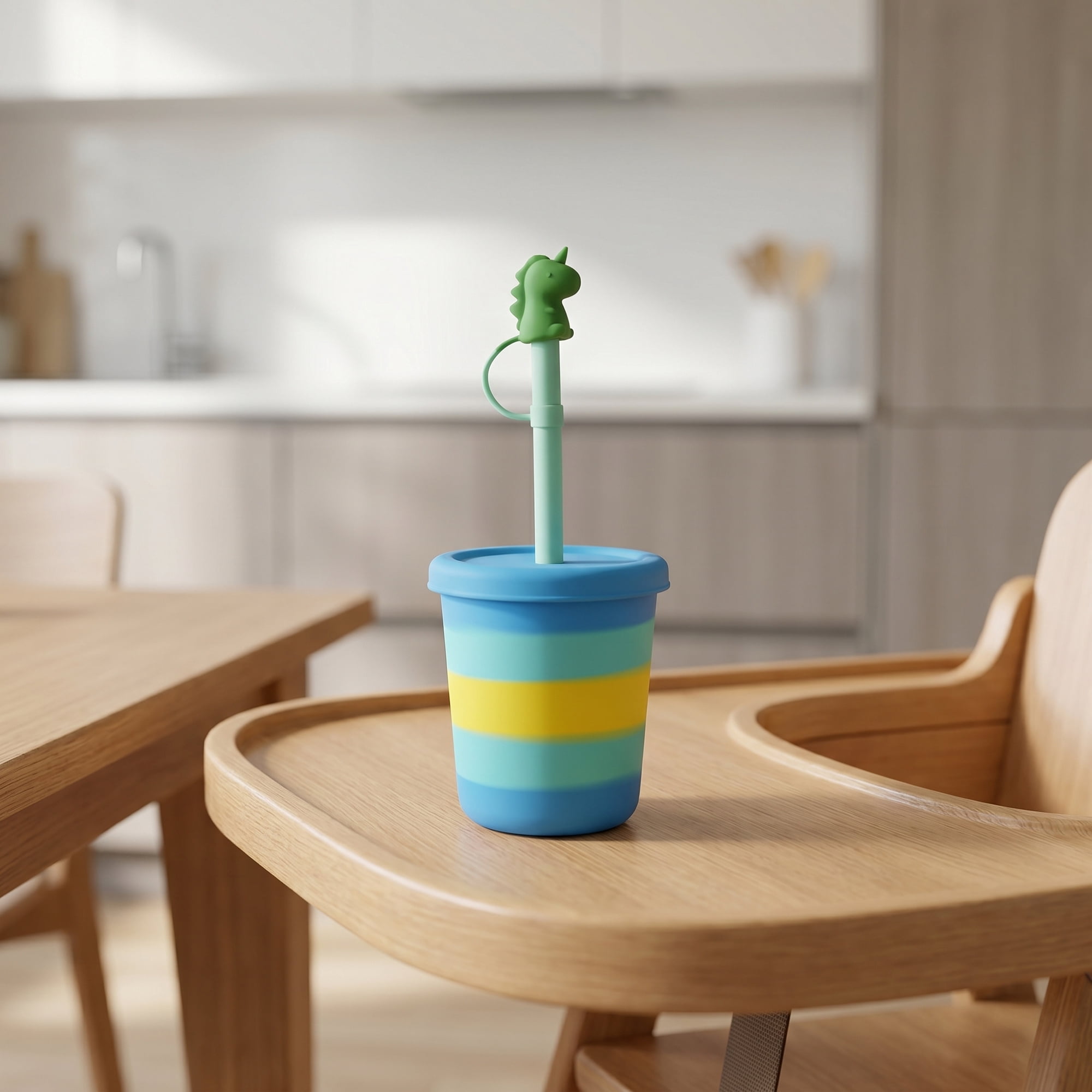 Unique Bargains 6Pcs Reusable Durable Dishwasher Safe Silicone Straws Green A
