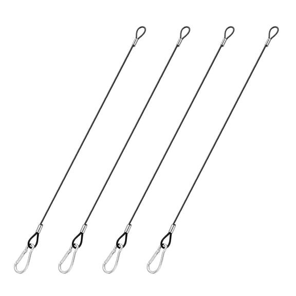 4pcs Coated Steel Cables with Hooks Weatherproof Hanging Ropes for Bird Feeders & Garden Decor