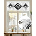thumbnail image 7 of Triangle Combination Pattern Valances for Windows Black Grey White Retro Decor Valance Rod Pocket Short Window Treatments Curtains for Kitchen Bathroom Living Room Bedroom, 42 x 12 Inch, 7 of 7
