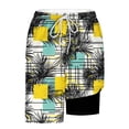 thumbnail image 5 of XUNKUSGA Mens Swim Trunks Fashion Tropical Hawaiian Printed Shorts Men with Compression Liner Lightweight Quick Dry Drawstring Elastic Waist Swim Trunks Men,Black,XL, 5 of 6